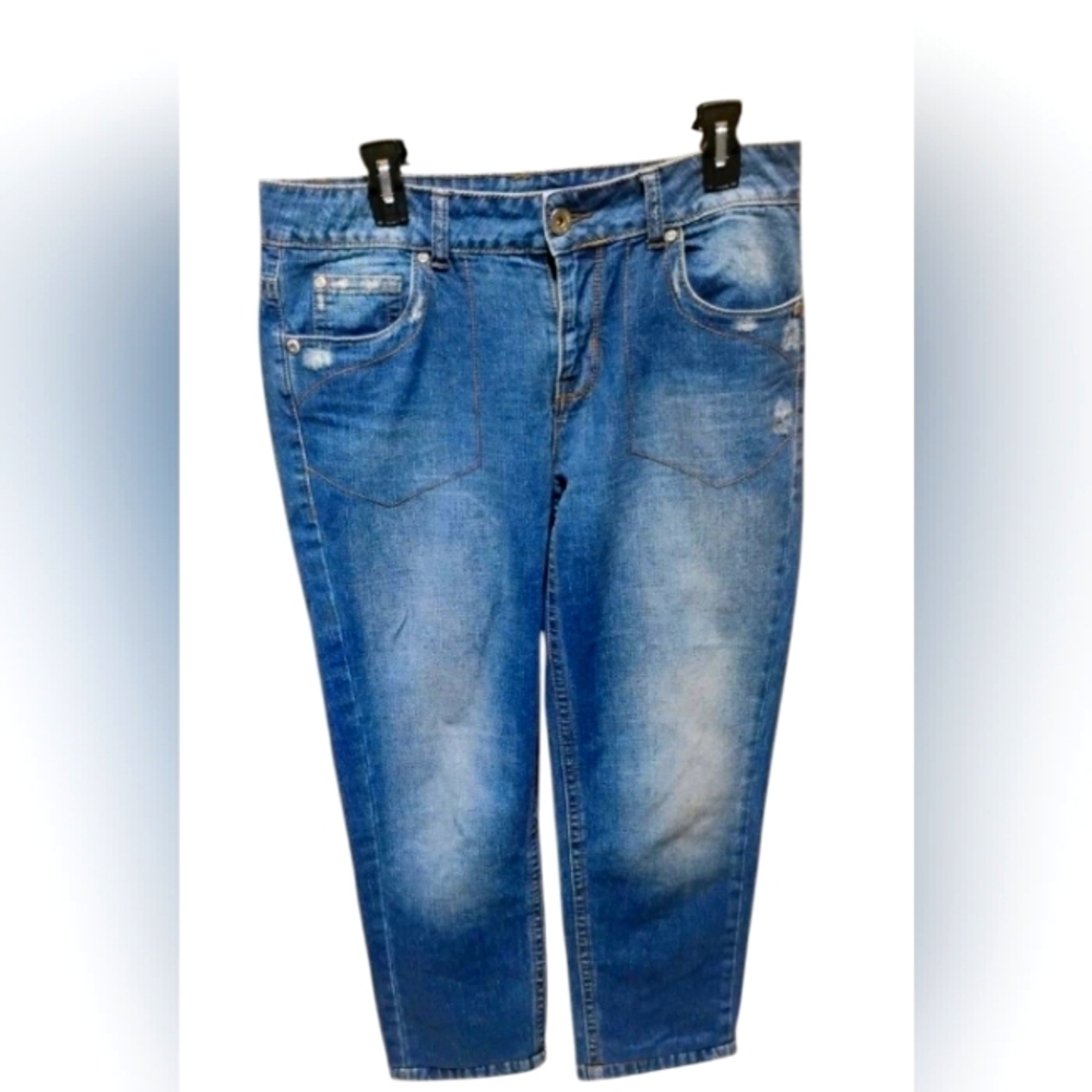 DKNY Women's Y2K Denim Blue Jeans Distressed Look SZ 10